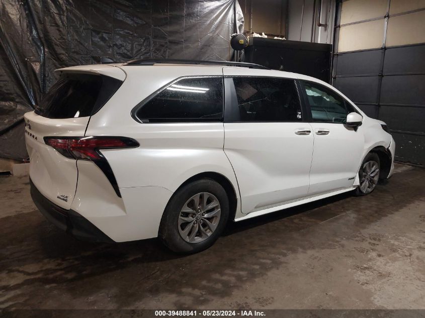 2021 Toyota Sienna Xle VIN: 5TDYRKEC0MS058989 Lot: 39488841