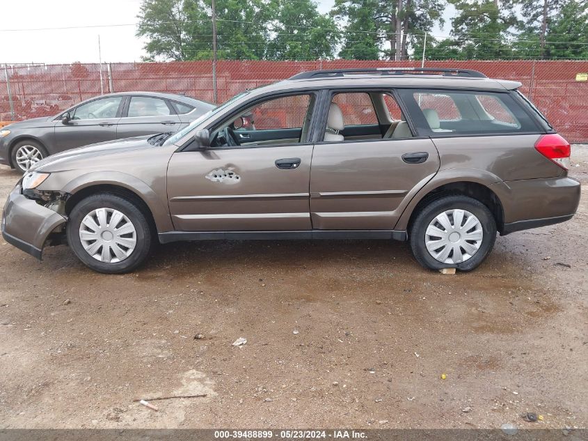 2009 Subaru Outback 2.5I VIN: 4S4BP60C097342033 Lot: 39488899