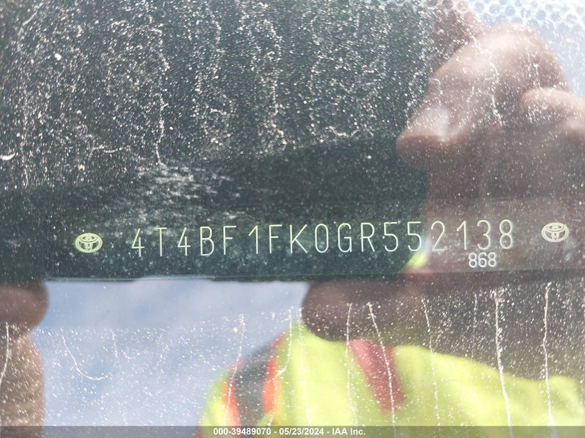 2016 Toyota Camry Le VIN: 4T4BF1FK0GR552138 Lot: 39489070