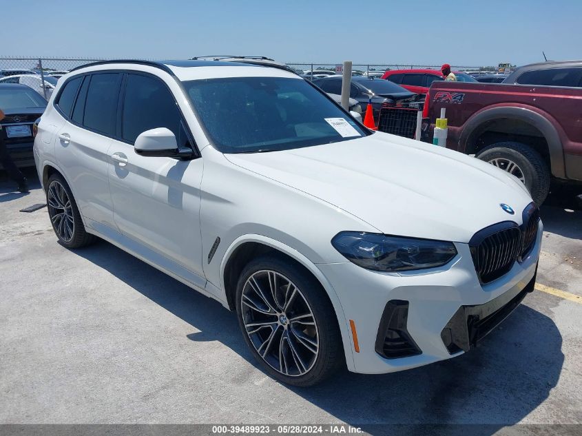 2022 BMW X3 SDRIVE30I - 5UX43DP09N9M35610