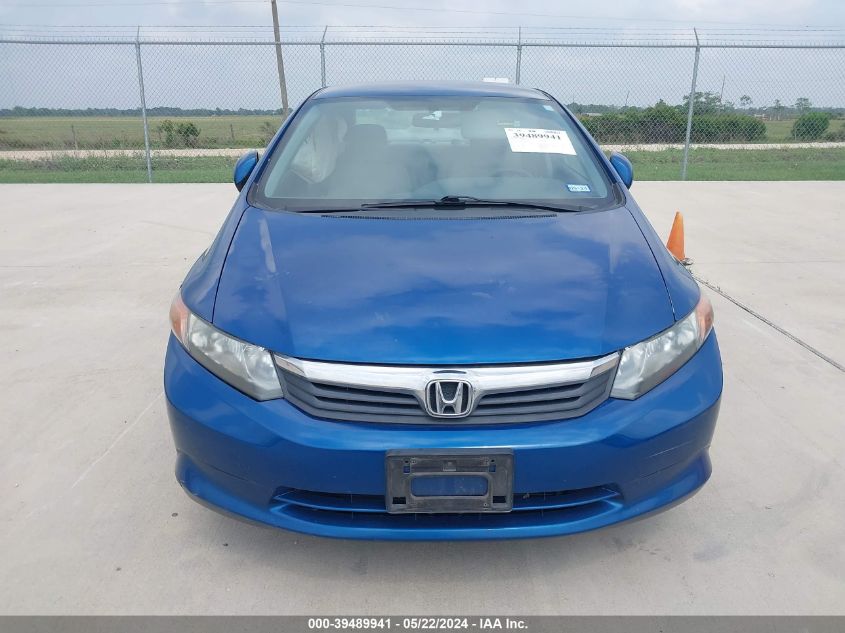 2012 Honda Civic Lx VIN: 19XFB2F58CE065189 Lot: 39489941