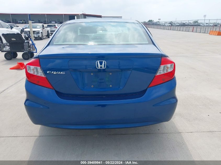 2012 Honda Civic Lx VIN: 19XFB2F58CE065189 Lot: 39489941