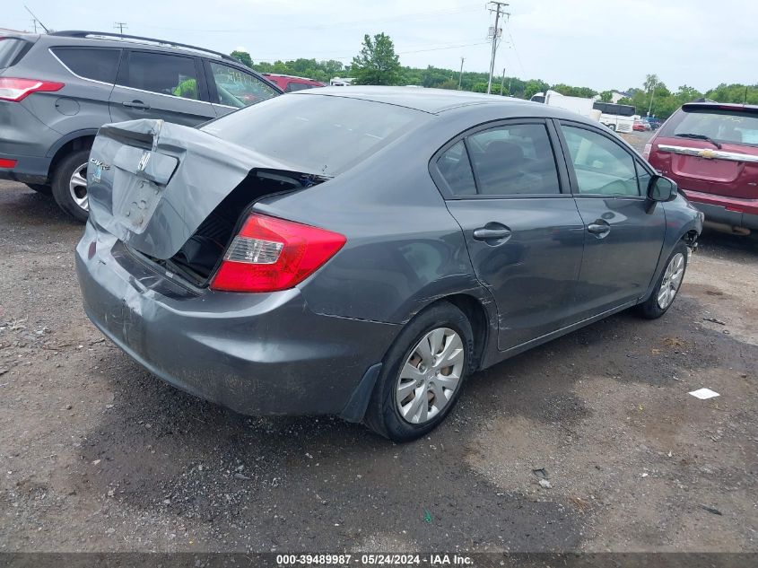 2012 Honda Civic Lx VIN: 2HGFB2F57CH307475 Lot: 39489987