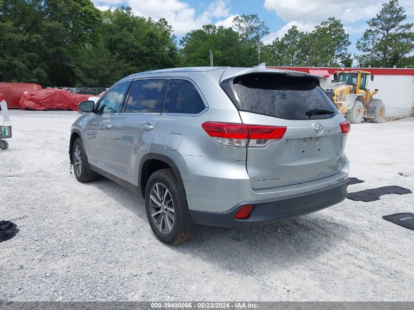 2019 Toyota Highlander Xle VIN: 5TDKZRFH0KS554672 Lot: 39490066