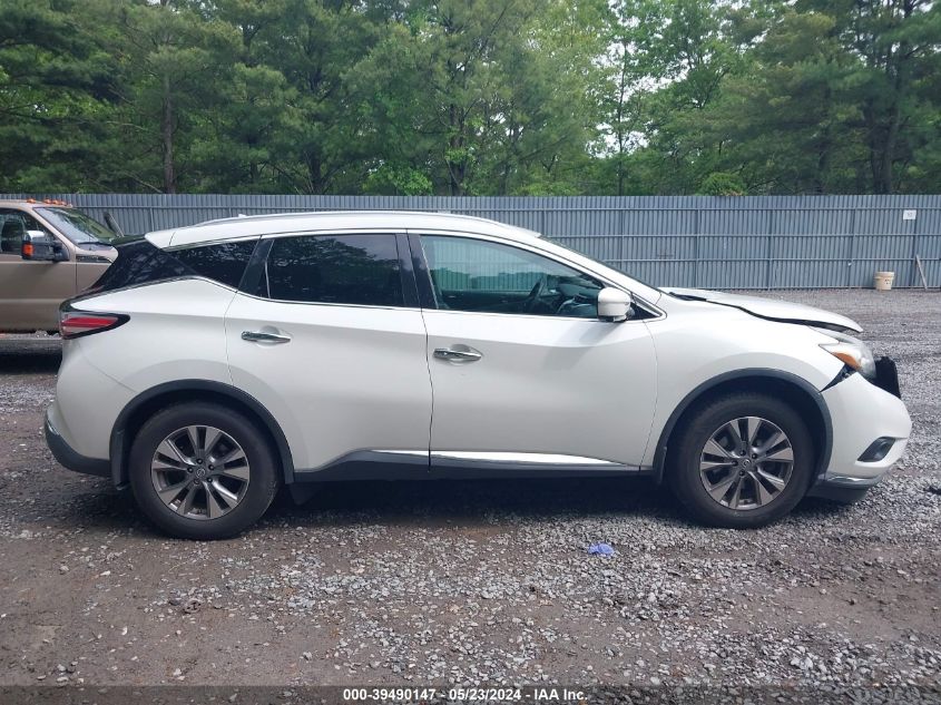 2015 Nissan Murano Sl VIN: 5N1AZ2MH7FN226842 Lot: 39490147