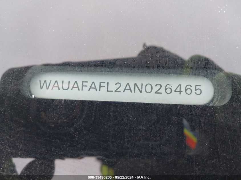 2010 Audi A4 2.0T Premium VIN: WAUAFAFL2AN026465 Lot: 39490205