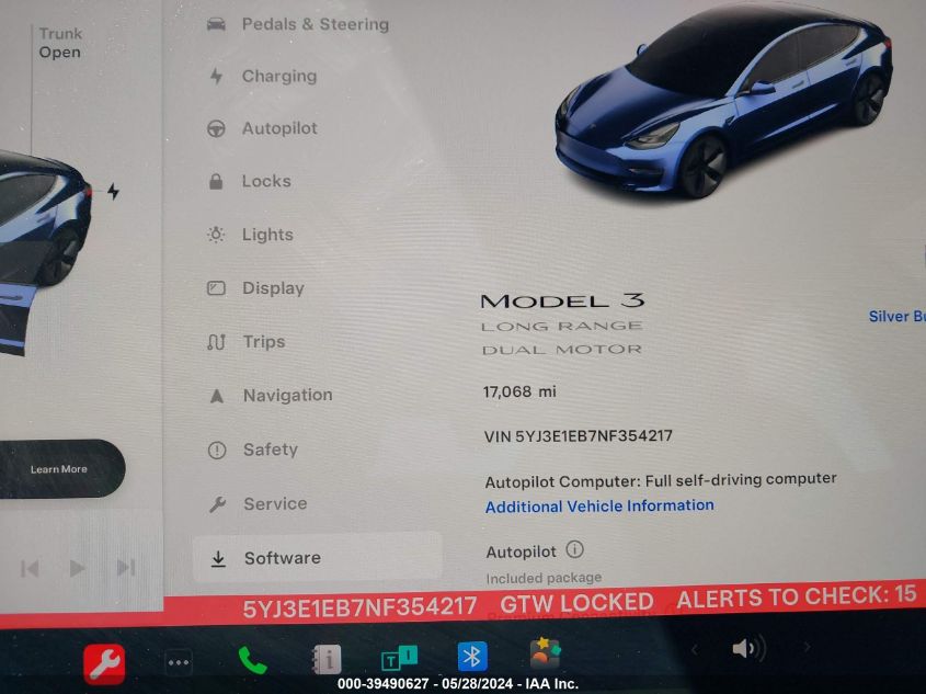 2022 Tesla Model 3 Long Range Dual Motor All-Wheel Drive VIN: 5YJ3E1EB7NF354217 Lot: 39490627