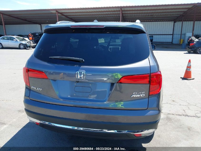 2017 Honda Pilot Elite VIN: 5FNYF6H03HB092873 Lot: 39490684