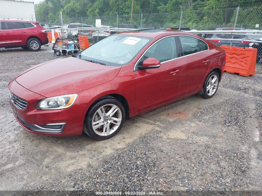 2014 Volvo S60 T5/T5 Platinum/T5 Premier/T5 Premier Plus VIN: YV1612FS5E1284121 Lot: 39490869