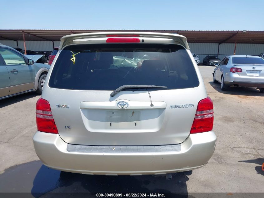 2002 Toyota Highlander Limited V6 VIN: JTEGF21A320056853 Lot: 39490899