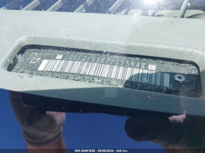 2007 Chevrolet Express Work Van VIN: 1GCFG15X671133948 Lot: 39491626