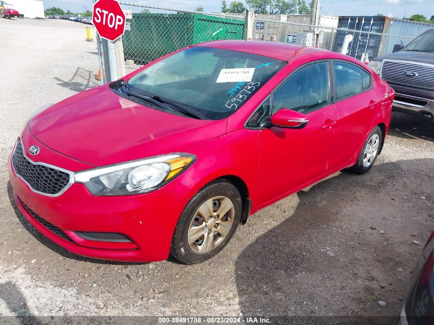 2016 Kia Forte Lx VIN: KNAFX4A6XG5593733 Lot: 39491788