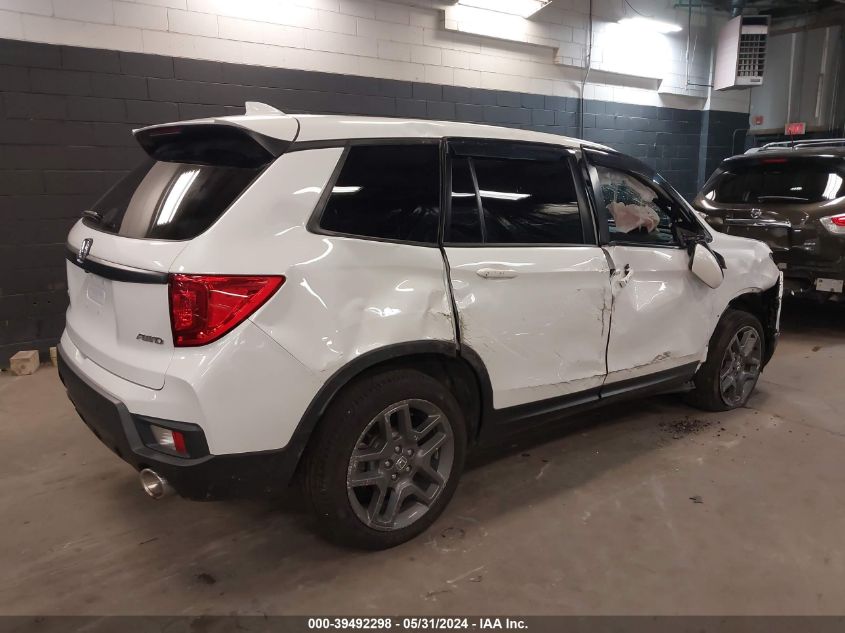 2022 Honda Passport Awd Ex-L VIN: 5FNYF8H57NB027494 Lot: 39492298