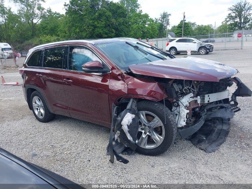 2015 Toyota Highlander Limited V6 VIN: 5TDDKRFH5FS166937 Lot: 39492525