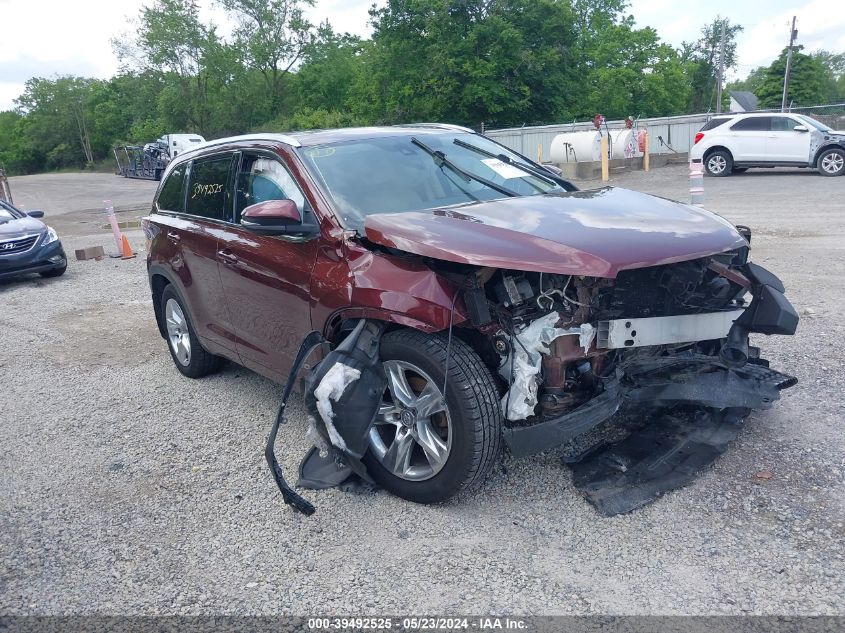 2015 Toyota Highlander Limited V6 VIN: 5TDDKRFH5FS166937 Lot: 39492525