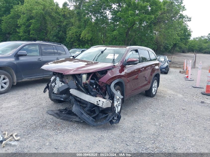 2015 Toyota Highlander Limited V6 VIN: 5TDDKRFH5FS166937 Lot: 39492525