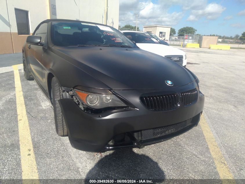 2006 BMW 650I VIN: WBAEK134X6CN76834 Lot: 39492630