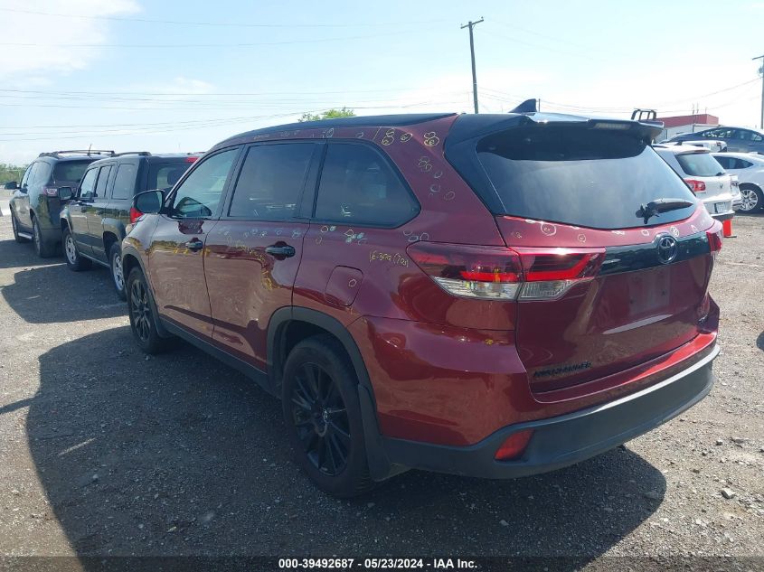 2019 Toyota Highlander Se VIN: 5TDJZRFH0KS967428 Lot: 39492687