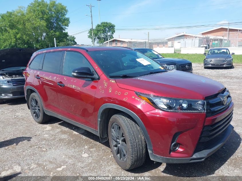 2019 Toyota Highlander Se VIN: 5TDJZRFH0KS967428 Lot: 39492687