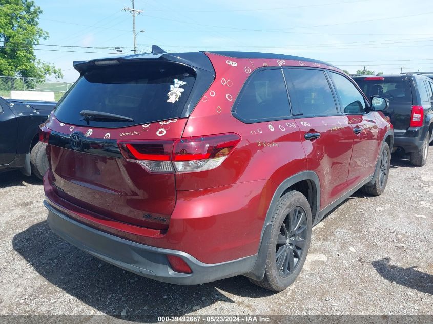 2019 Toyota Highlander Se VIN: 5TDJZRFH0KS967428 Lot: 39492687