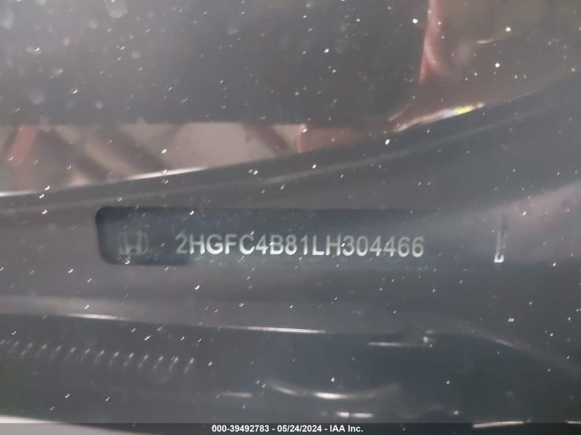 2020 Honda Civic Sport VIN: 2HGFC4B81LH304466 Lot: 39492783
