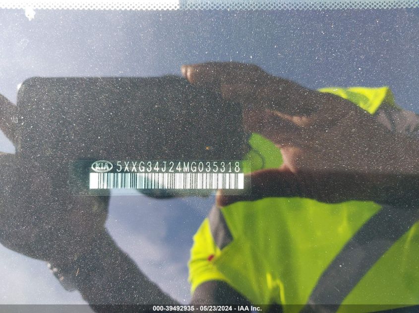 2021 Kia K5 Ex VIN: 5XXG34J24MG035318 Lot: 39492935