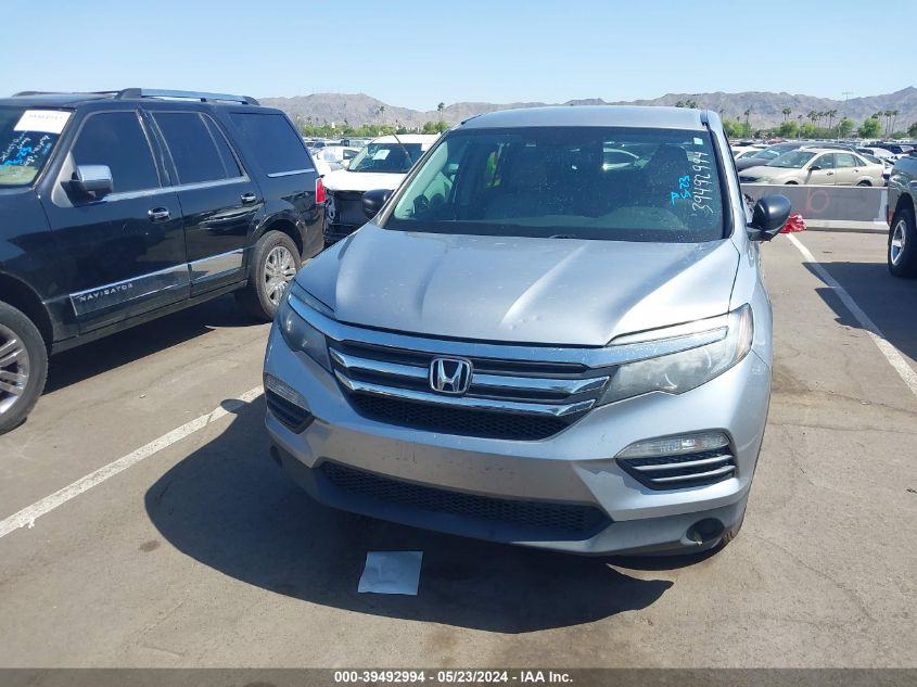 2016 Honda Pilot Lx VIN: 5FNYF6H11GB085394 Lot: 39492994