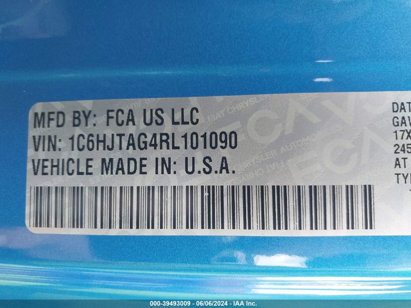 2024 Jeep Gladiator Sport S VIN: 1C6HJTAG4RL101090 Lot: 39493009