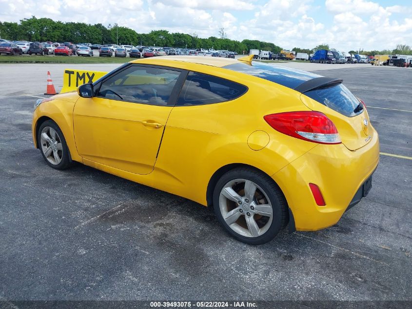 2013 Hyundai Veloster Base W/Black VIN: KMHTC6AD1DU124474 Lot: 39493075