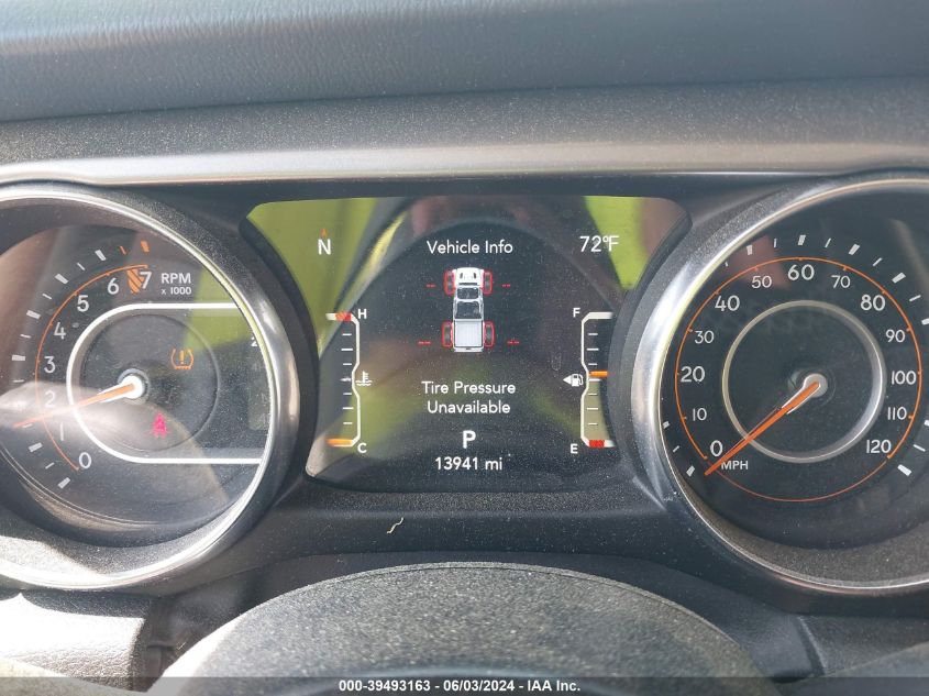 2022 Jeep Gladiator Overland 4X4 VIN: 1C6HJTFG6NL147653 Lot: 39493163