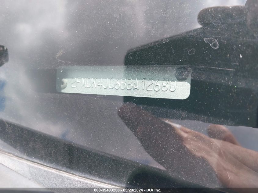 2011 Ford Edge Sel VIN: 2FMDK4JC6BBA12680 Lot: 39493253