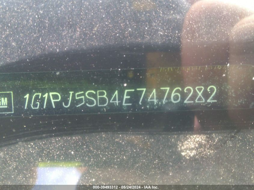 2014 Chevrolet Cruze Eco Manual VIN: 1G1PJ5SB4E7476282 Lot: 39493312