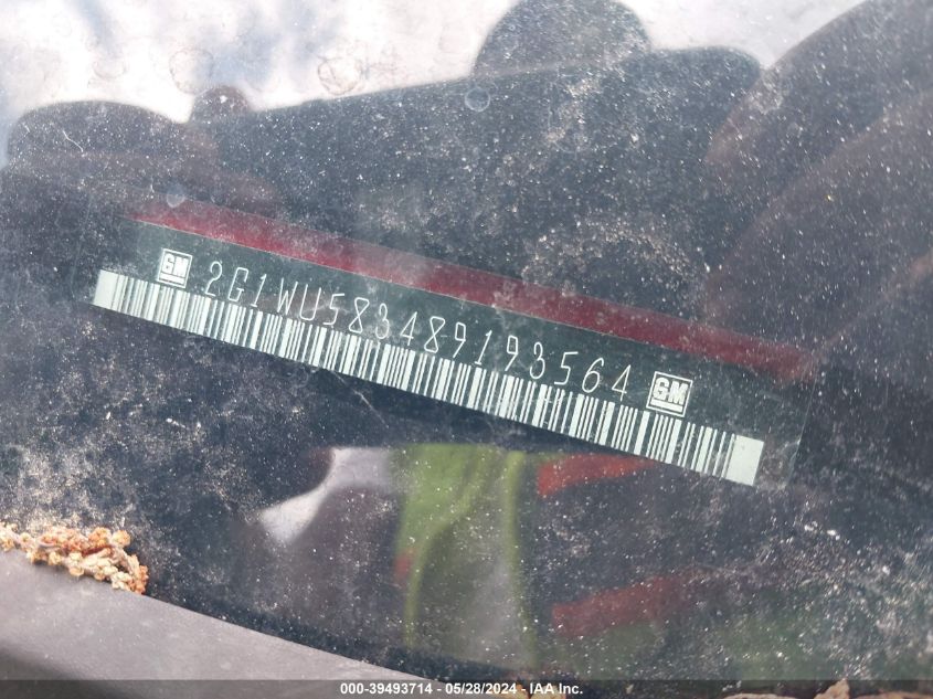 2008 Chevrolet Impala Ltz VIN: 2G1WU583489193564 Lot: 39493714