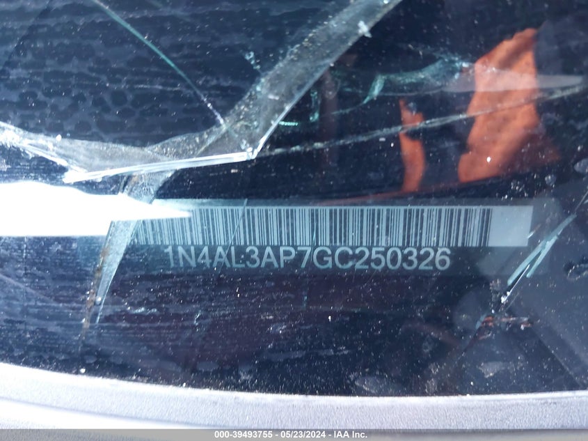 2016 Nissan Altima 2.5/2.5 S/2.5 Sl/2.5 Sr/2.5 Sv VIN: 1N4AL3AP7GC250326 Lot: 39493755