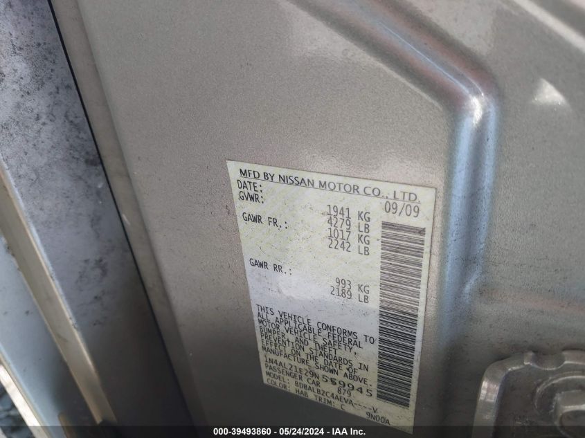 2009 Nissan Altima 2.5 S VIN: 1N4AL21E29N559945 Lot: 39493860