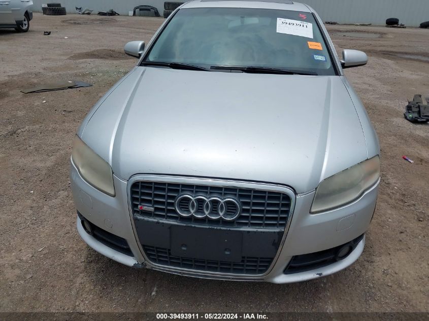 2007 Audi A4 2.0T VIN: WAUAF78E57A255790 Lot: 39493911