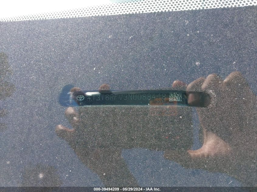 2022 Toyota Rav4 Se Hybrid VIN: 4T3T6RFV3NU088418 Lot: 39494209