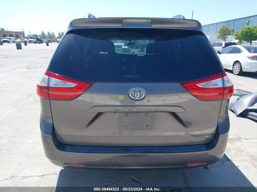 2015 Toyota Sienna Le 8 Passenger VIN: 5TDKK3DC9FS637483 Lot: 39494323