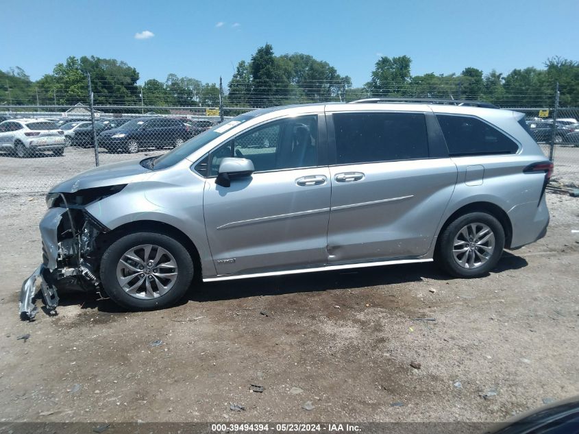 2021 Toyota Sienna Le VIN: 5TDBSKFCXMS016029 Lot: 39494394