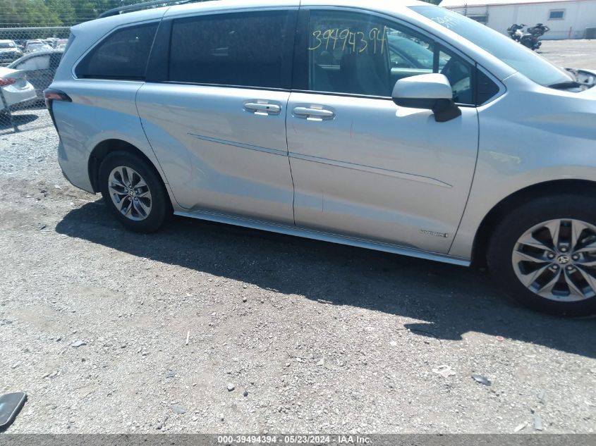 2021 Toyota Sienna Le VIN: 5TDBSKFCXMS016029 Lot: 39494394