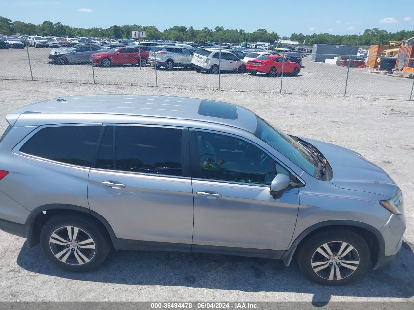 2016 Honda Pilot Ex-L VIN: 5FNYF6H5XGB110652 Lot: 39494478