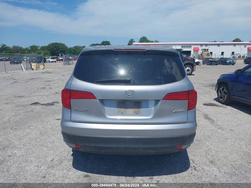 2016 Honda Pilot Ex-L VIN: 5FNYF6H5XGB110652 Lot: 39494478