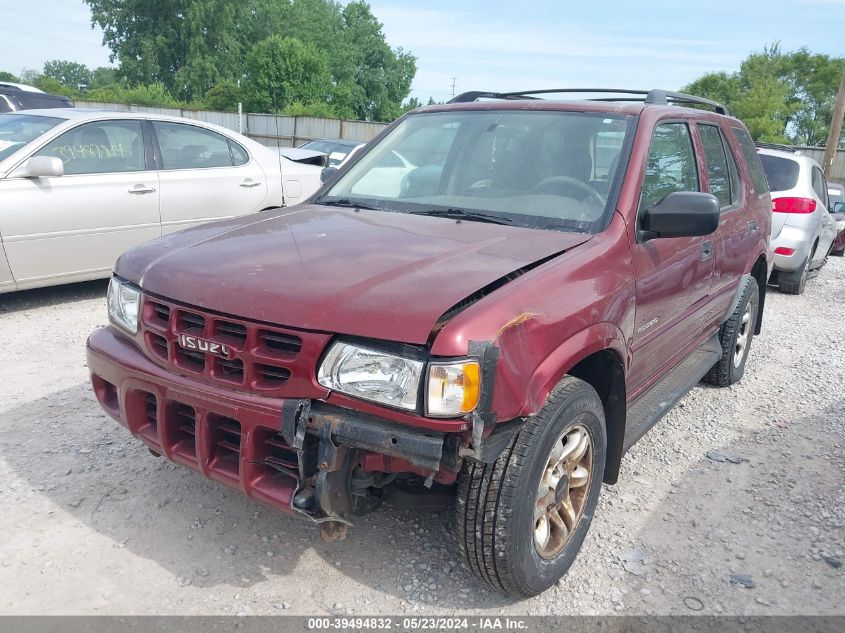 2002 Isuzu Rodeo Ls 3.2L V6/Lse 3.2L V6/S 3.2L V6 VIN: 4S2CK58W124325916 Lot: 39494832