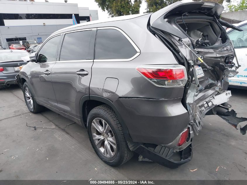 2015 Toyota Highlander Xle V6 VIN: 5TDKKRFH1FS112106 Lot: 39494885