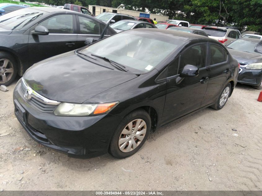 2012 Honda Civic Lx VIN: 19XFB2F5XCE063766 Lot: 39494944