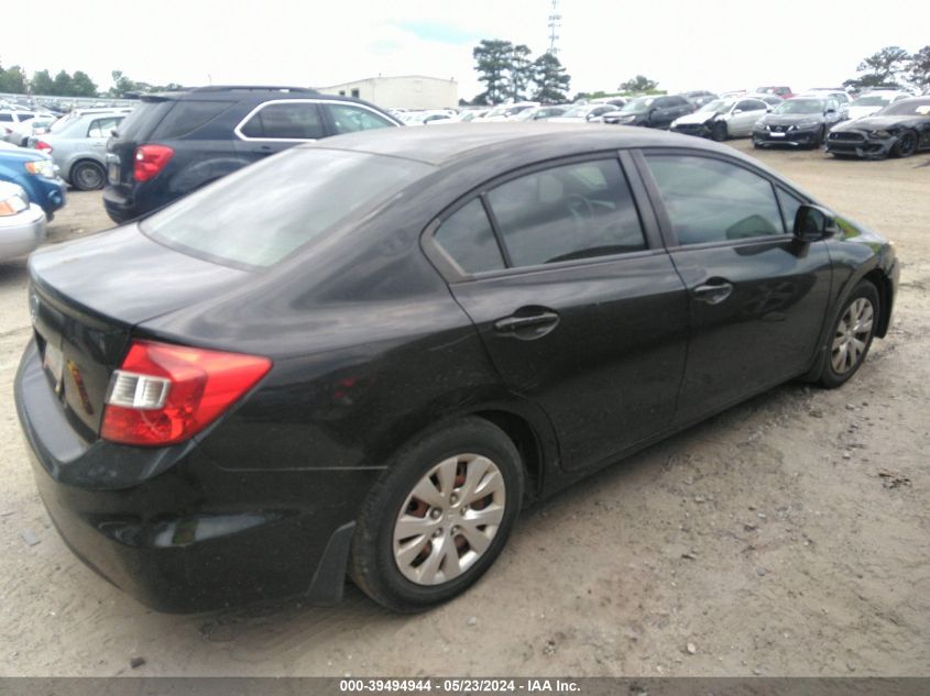 2012 Honda Civic Lx VIN: 19XFB2F5XCE063766 Lot: 39494944