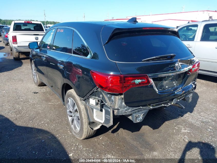 2016 Acura Mdx Technology Acurawatch Plus Packages/Technology Package VIN: 5FRYD4H42GB051595 Lot: 39494956