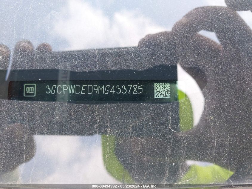 2021 Chevrolet Silverado 1500 2Wd Short Bed Rst VIN: 3GCPWDED9MG433785 Lot: 39494992