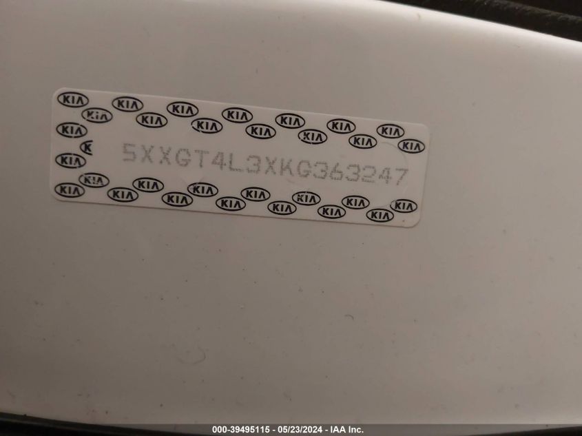 2019 Kia Optima Lx VIN: 5XXGT4L3XKG363247 Lot: 39495115