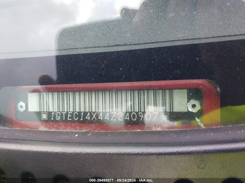 2004 GMC Sierra 1500 Work Truck VIN: 1GTEC14X44Z240907 Lot: 39495577